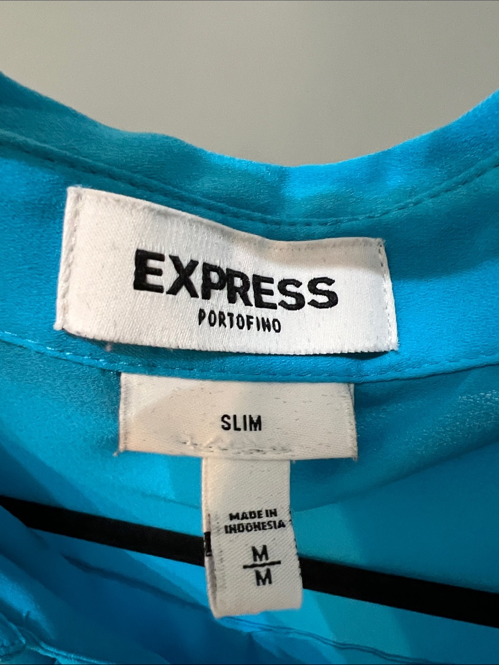 Express Turquoise Button-Front Blouse - Picture 4 of 4